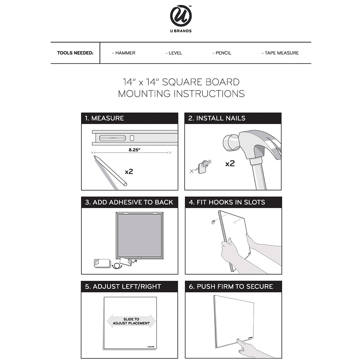 UBrands White Square Weekly Dry Erase Board The Container Store